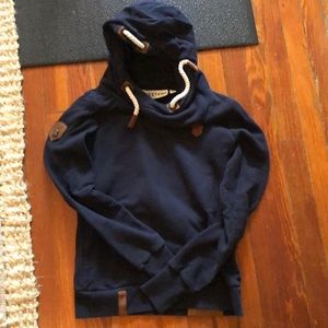 Naketano hooded cowl navy blue